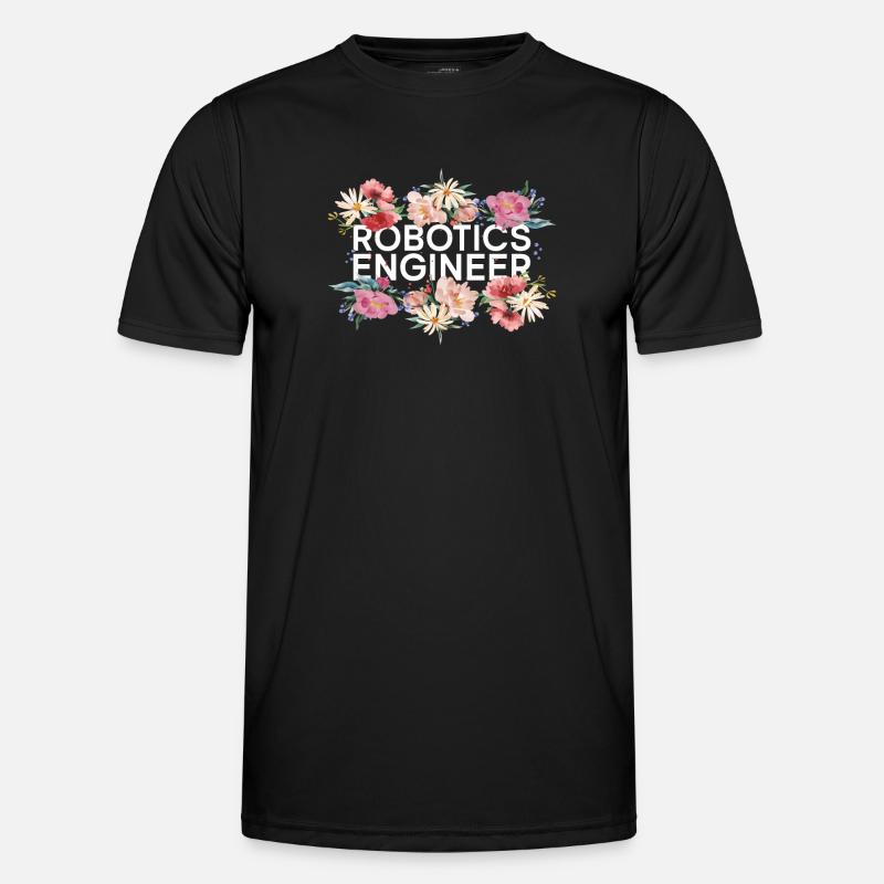 Robot Robotics Engineer Flower - Men's Functional T-Shirt - black