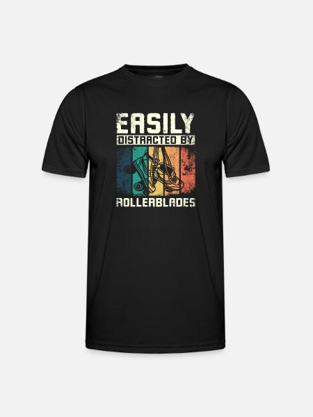 Easily distracted by rollerblades - Men's Functional T-Shirt - black