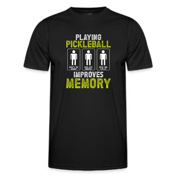Pickleball speicher Wiedergeben - Männer Funktions-T-Shirt - Schwarz - Vorne - AI Model Male 178 dark (178cm)