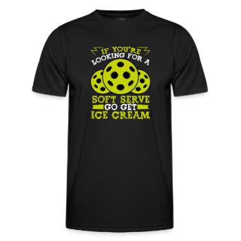 In search of a soft - Men's Functional T-Shirt - black - Front - AI Model Male 178 dark (178cm)