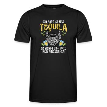 Ein Bart Ist Wie Tequila - Männer Funktions-T-Shirt - Schwarz - Vorne - AI Model Male 178 dark (178cm)