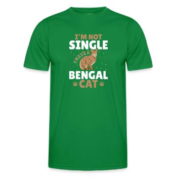 Chat célibataire Bengal Chat célibataire Chat de vie ami - T-shirt sport Homme - vert - Devant - AI Model Male 178 dark (178cm)