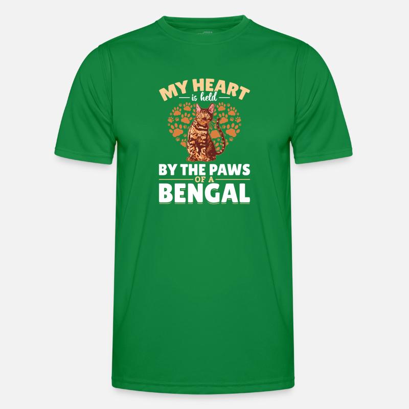 Herz Gehört Bengal Katze Geschenk Samtpfote Männer Funktions-T-Shirt