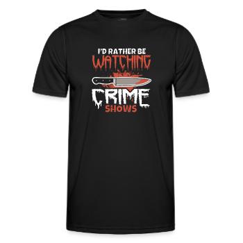 Amateur de série policière Je préfère regarder une série policière - T-shirt sport Homme - noir - Devant - AI Model Male 178 dark (178cm)
