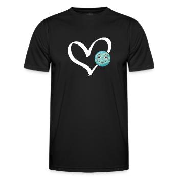 Funny Planet Heart Space Exploration Space Travel - Men's Functional T-Shirt - black - Front - AI Model Male 178 dark (178cm)