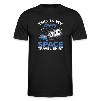 This Is My Crazy Space Travel Shirt - Space Travel - Men's Functional T-Shirt - black - Front - AI Model Male 178 dark (178cm)