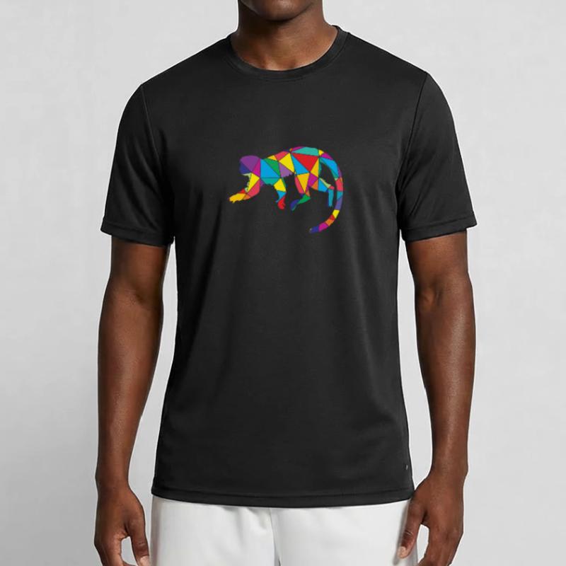 Low Poly Monkey Geometry Polygon Monkey Men's Functional T-Shirt