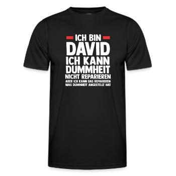 David - Männer Funktions-T-Shirt - Schwarz - Vorne - AI Model Male 178 dark (178cm)
