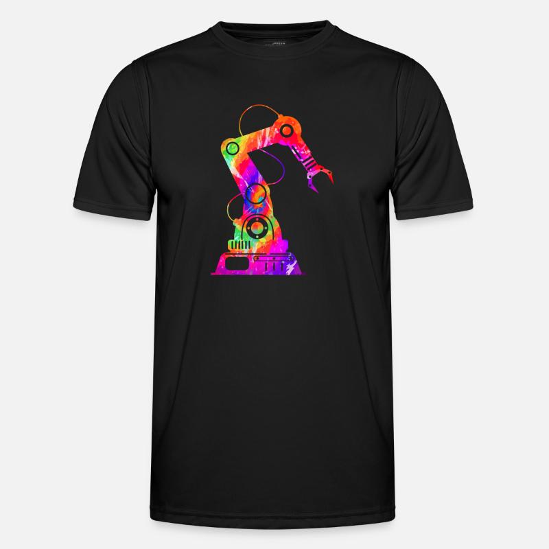 Robot Robotics Engineer Tie Dye - Männer Funktions-T-Shirt - Schwarz