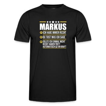 Markus - Männer Funktions-T-Shirt - Schwarz - Vorne - AI Model Male 178 dark (178cm)