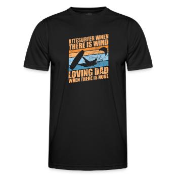 Kitesurfer papa vatertag kitesurfing outfit - Männer Funktions-T-Shirt - Schwarz - Vorne - AI Model Male 178 dark (178cm)