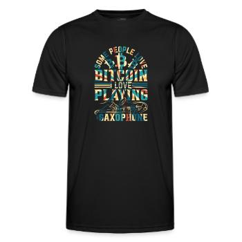 Saxophonist - I Love Playing Saxophones - Men's Functional T-Shirt - black - Front - AI Model Male 178 dark (178cm)