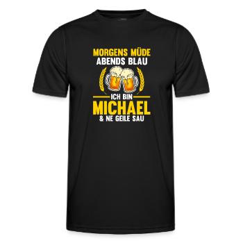 Michael - Männer Funktions-T-Shirt - Schwarz - Vorne - AI Model Male 178 dark (178cm)