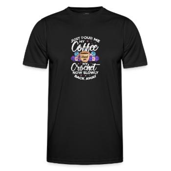 Coudre du café - T-shirt sport Homme - noir - Devant - AI Model Male 178 dark (178cm)