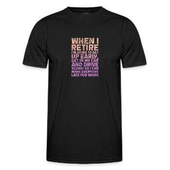 Retraite - T-shirt sport Homme - noir - Devant - AI Model Male 178 dark (178cm)