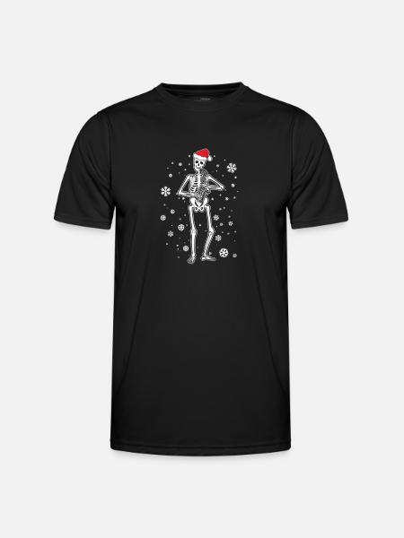 Skeleton Saxophone - Männer Funktions-T-Shirt - Schwarz