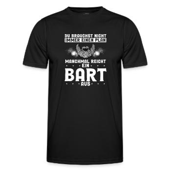 Manchmal Reicht Ein Bart - Männer Funktions-T-Shirt - Schwarz - Vorne - AI Model Male 178 dark (178cm)