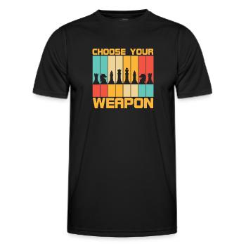 Choose Your Weapon Schachbrett Schachspieler - Männer Funktions-T-Shirt - Schwarz - Vorne - AI Model Male 178 dark (178cm)