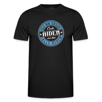 Aiden Geschenkidee Geschenk Geburtstag - Männer Funktions-T-Shirt - Schwarz - Vorne - AI Model Male 178 dark (178cm)