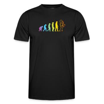 Évolution du saxophoniste Saxophoniste Saxophoniste E - T-shirt sport Homme - noir - Devant - AI Model Male 178 dark (178cm)
