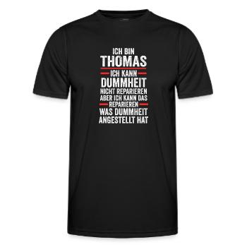 Thomas - Männer Funktions-T-Shirt - Schwarz - Vorne - AI Model Male 178 dark (178cm)