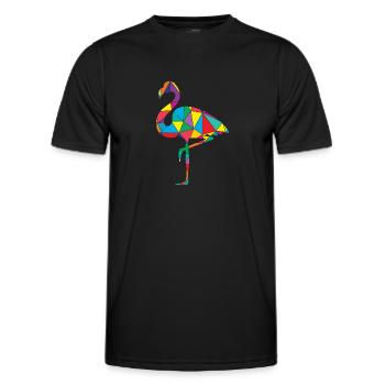 Flamant polygone animal sauvage - T-shirt sport Homme - noir - Devant - AI Model Male 178 dark (178cm)