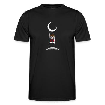 Dracula On Moon Swing Creepy Halloween - Men's Functional T-Shirt - black - Front - AI Model Male 178 dark (178cm)
