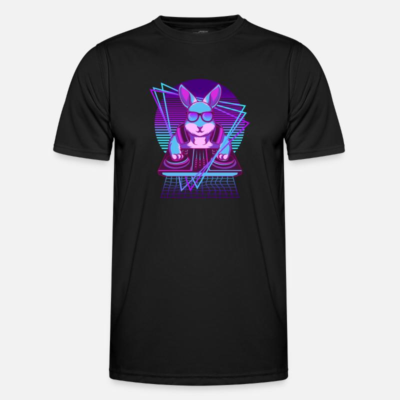 Vaporwave Rabbit DJ Desk Rabbit Men's Functional T-Shirt