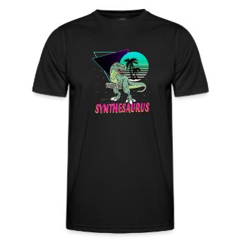 Synthétiseur électronique T-Rex Synthesaurus - T-shirt sport Homme - noir - Devant - AI Model Male 178 dark (178cm)