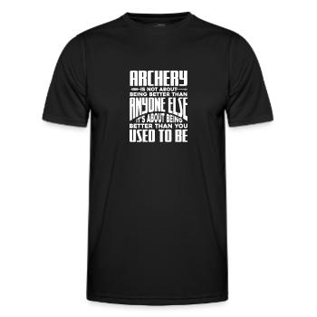 Bogenschiessen - Männer Funktions-T-Shirt - Schwarz - Vorne - AI Model Male 178 dark (178cm)