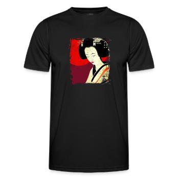 Geisha, traditionelle digitale Kunst, Japan - Männer Funktions-T-Shirt - Schwarz - Vorne - AI Model Male 178 dark (178cm)