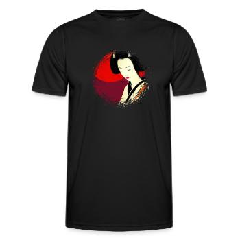 Geisha, traditionelle digitale Kunst, Japan - Männer Funktions-T-Shirt - Schwarz - Vorne - AI Model Male 178 dark (178cm)