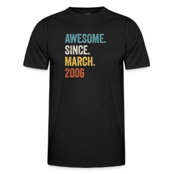 17 ans Génial Depuis Mars 2006 17ème anniversaire - T-shirt sport Homme - noir - Devant - AI Model Male 178 dark (178cm)