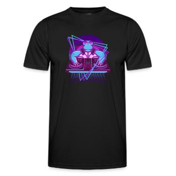 Techno Schildkröte Vaporwave DJ Schildkröte - Männer Funktions-T-Shirt - Schwarz - Vorne - AI Model Male 178 dark (178cm)