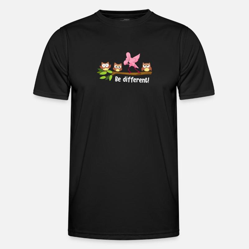 Be Different Dabbing Flamingo - Men's Functional T-Shirt - black