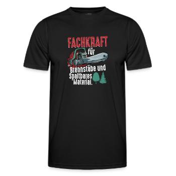 Fachkraft für Brennstäbe und spaltbares Material - Männer Funktions-T-Shirt - Schwarz - Vorne - AI Model Male 178 dark (178cm)