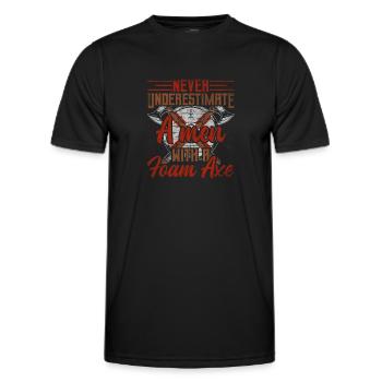 Never Underestimate A Men With A Foam Axe - Men's Functional T-Shirt - black - Front - AI Model Male 178 dark (178cm)