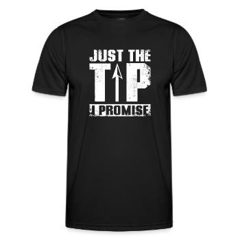 Just the tip I promise Archery - Männer Funktions-T-Shirt - Schwarz - Vorne - AI Model Male 178 dark (178cm)
