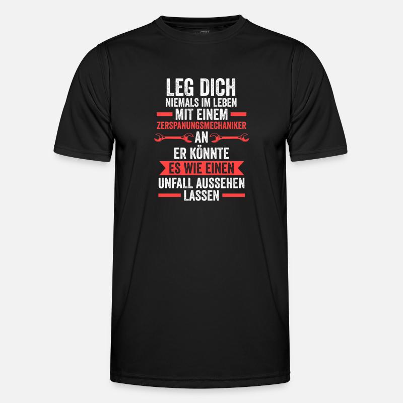 Zerspaner Beruf Dreher Geschenk - Männer Funktions-T-Shirt - Schwarz