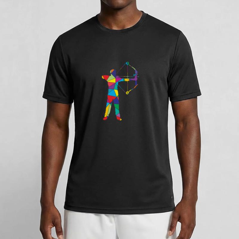 Low Poly Bogenjäger Poly Bogenjagd Männer Funktions-T-Shirt