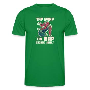 Tap Snap Or Nap Choose Wisely Funny Jiu Jitsu - Männer Funktions-T-Shirt - Kelly Green - Vorne - AI Model Male 178 dark (178cm)
