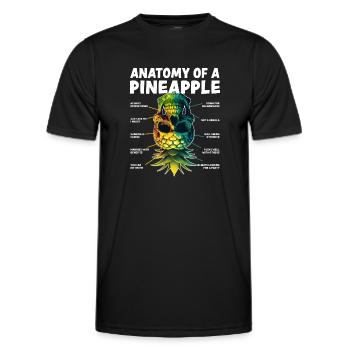 Anatomy of a Pineapple Upside Down Pineapple - Men's Functional T-Shirt - black - Front - AI Model Male 178 dark (178cm)