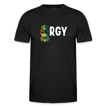 Orgy Upside Down Pineapple Skull Swinger Swinging - Men's Functional T-Shirt - black - Front - AI Model Male 178 dark (178cm)