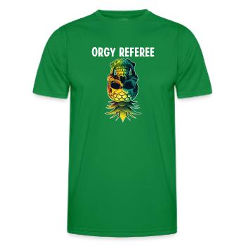 Orgie Schiedsrichter Funny Upside Down Ananasschädel - Männer Funktions-T-Shirt - Kelly Green - Vorne - AI Model Male 178 dark (178cm)