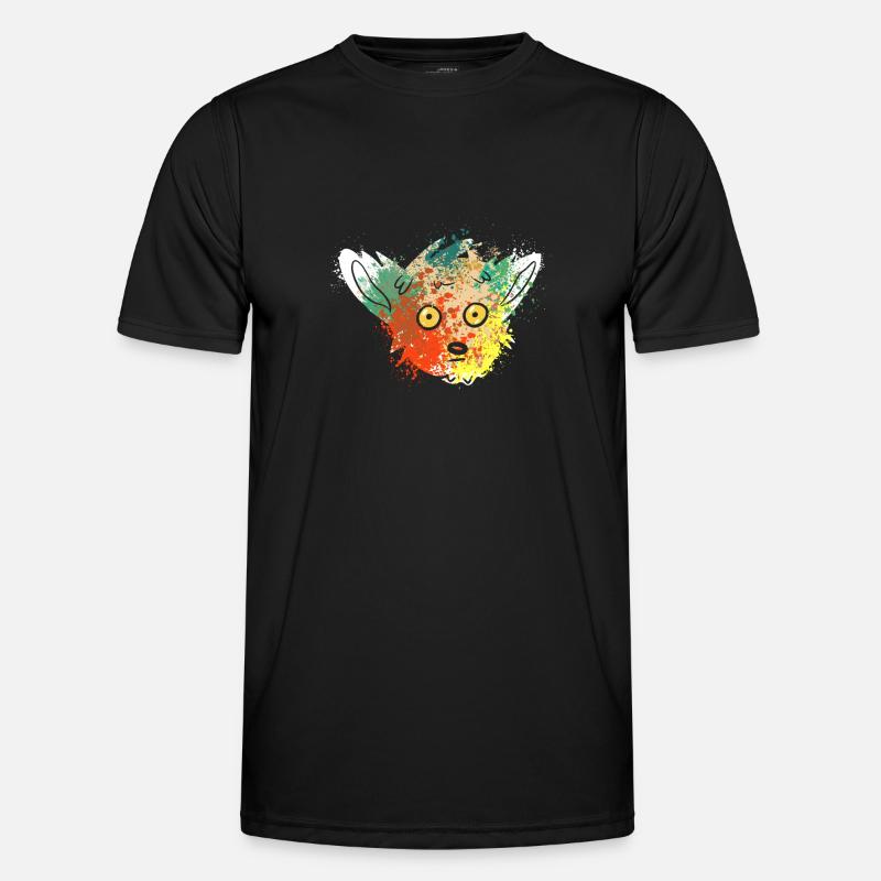 Splash Art Ringtail Maki Madagascar lemurs - Men's Functional T-Shirt - black