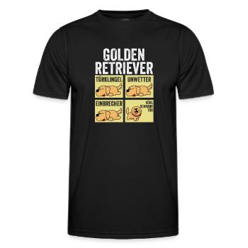 Chien Golden Retriever - T-shirt sport Homme - noir - Devant - AI Model Male 178 dark (178cm)