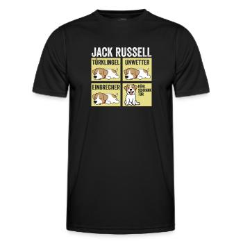 Hund Jack Russell - Männer Funktions-T-Shirt - Schwarz - Vorne - AI Model Male 178 dark (178cm)