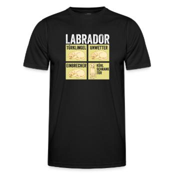 Hund Labrador - Männer Funktions-T-Shirt - Schwarz - Vorne - AI Model Male 178 dark (178cm)