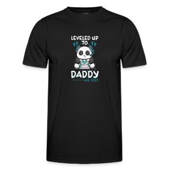 Leveled Up To Daddy 2023 Expectant Father - Men's Functional T-Shirt - black - Front - AI Model Male 178 dark (178cm)