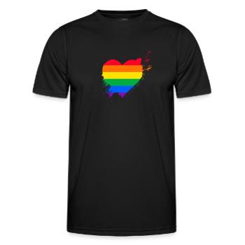 Pride LGBTQ Herz - Männer Funktions-T-Shirt - Schwarz - Vorne - AI Model Male 178 dark (178cm)